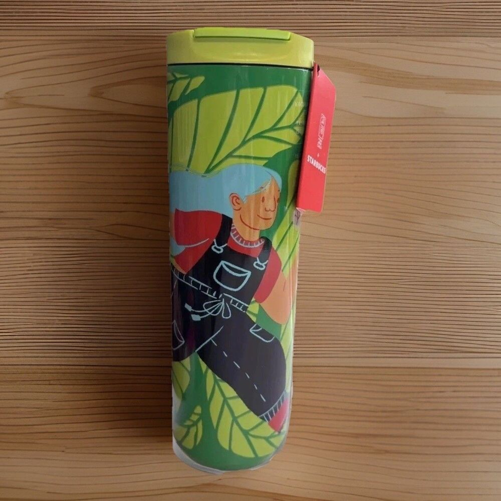 💖 NEW Starbucks 2024 Jungle Girl Lion 16oz Green Stainless Tumbler Monyee Chau